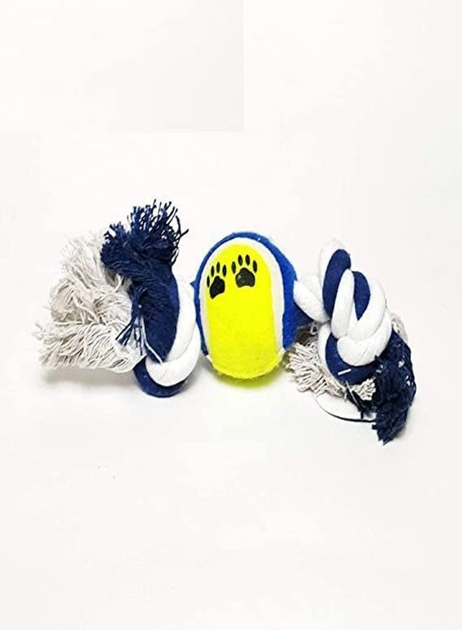Smart Pups Cotton Knotted Rope Toy with Tennis Ball Set for Outdoor/Indoor Playing and Training Dogs and Puppies (Multicolor) - Image 3